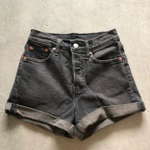 LEVI VINTAGE high waisted black denim shorts